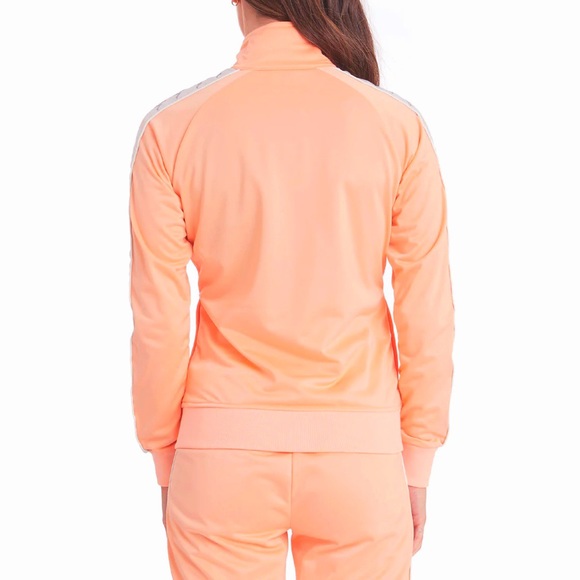 Kappa 222 Banda Wanniston 2 Orange & Grey Slim Full Zip Track Jacket - Picture 5 of 8
